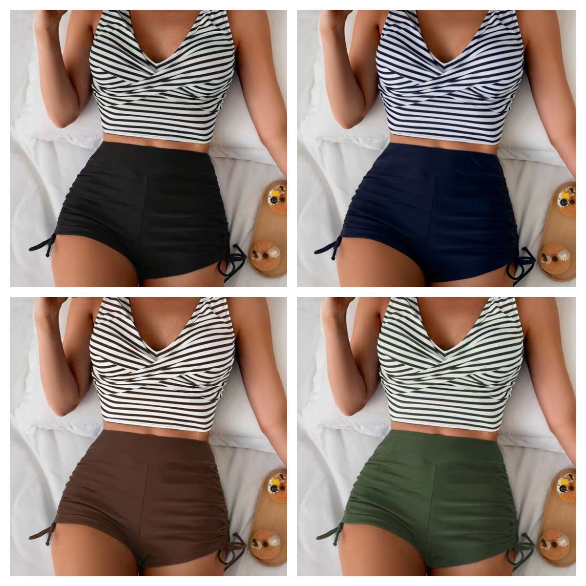 Crop Top Women - Kadın Mayo Bikini Crop Top Yüksek