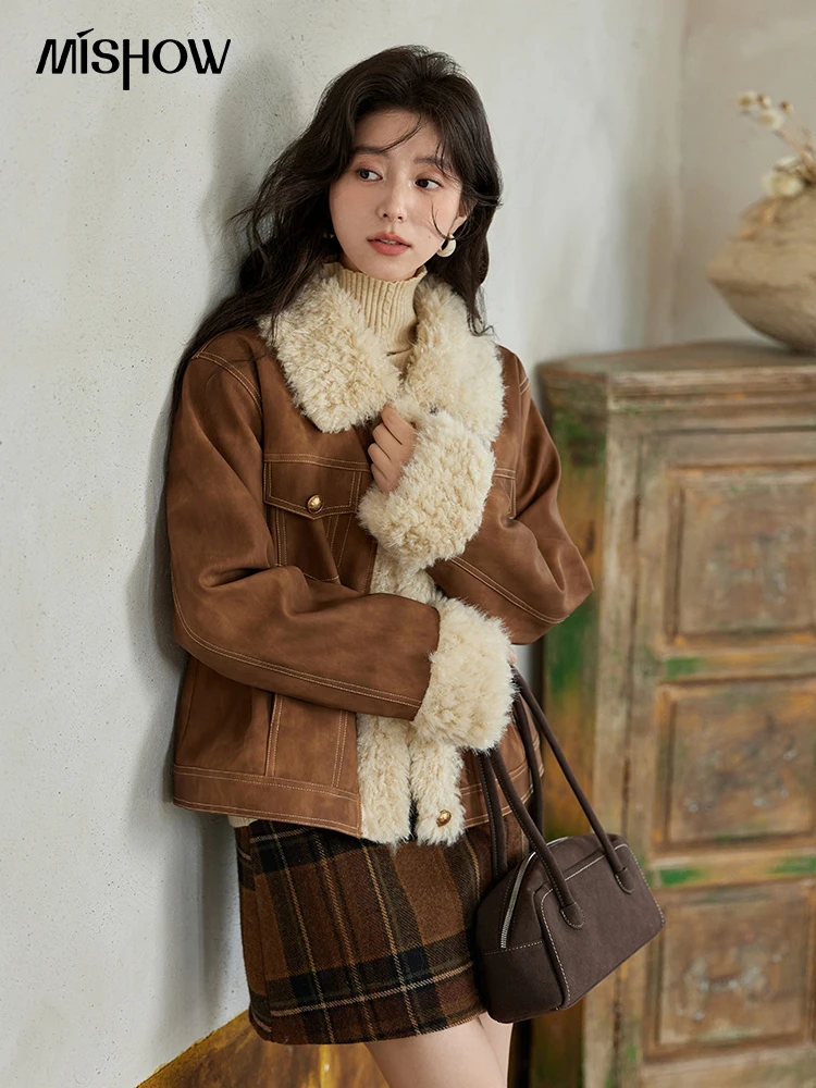 Women'S Fashion Leather Jacket - MISHOW Deri Kürk Ceket Kadın Kuzu