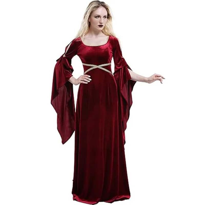 Women Fashion Reddit - Kadın Ortaçağ Elbise Kırmızı Kraliçe Cosplay