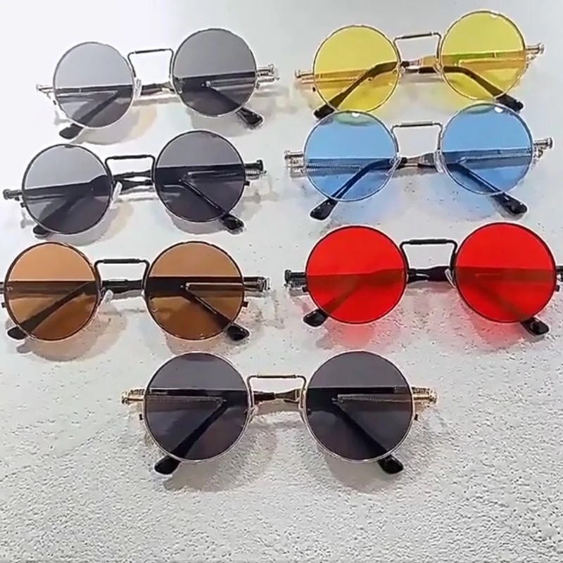 Women'S Fashion Eyeglass Frames - Vintage Metal Çerçeve Yuvarlak Güneş Gözlüğü
