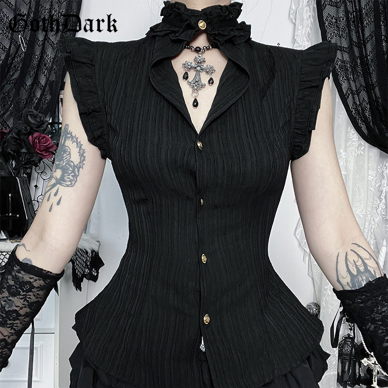 Women'S Fashion From The 90S - Goth Dark 90'lar Grunge Tek Göğüslü