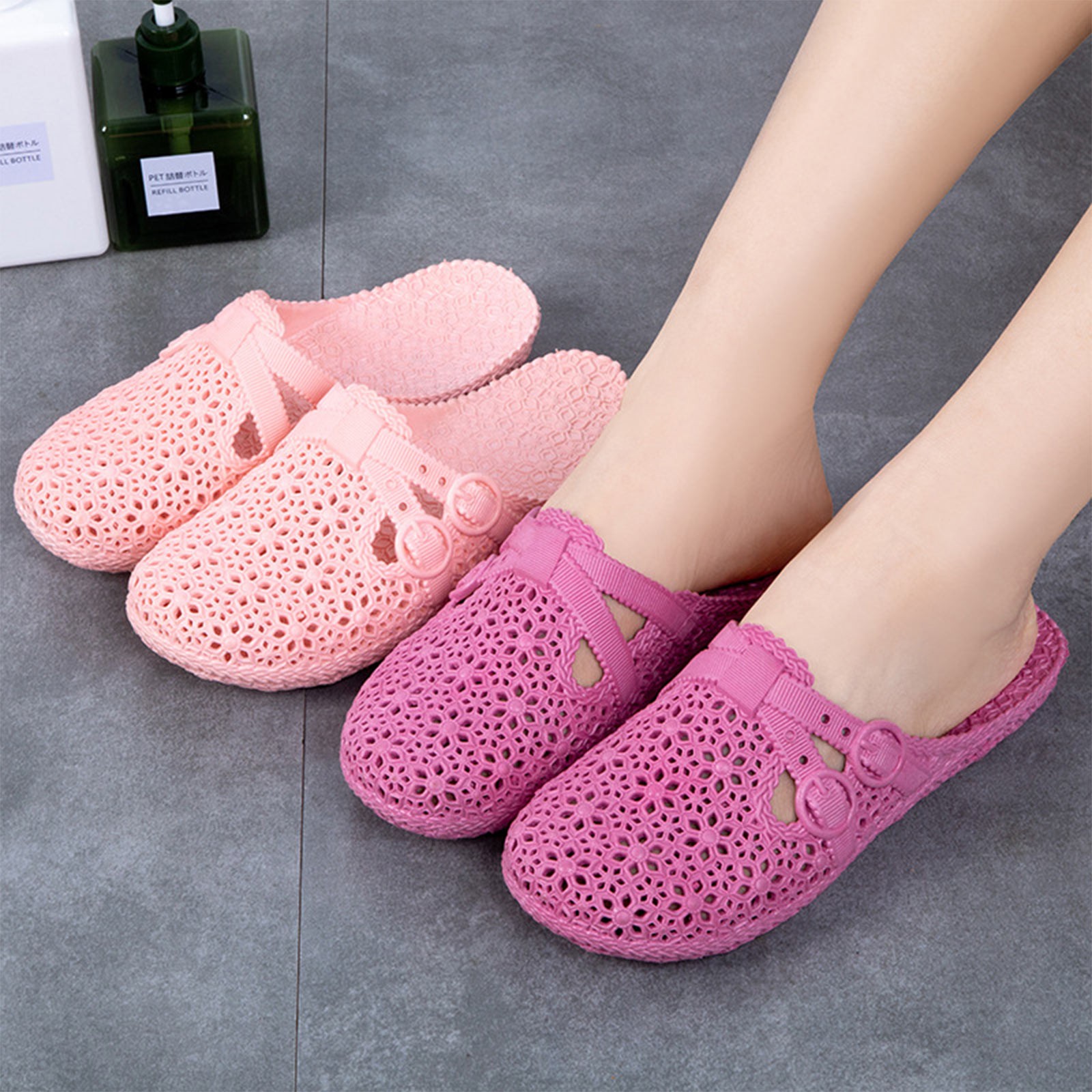 Women'S Fashion Walking Shoes - Wrap-Toe nefes terlik yaz açık delikli