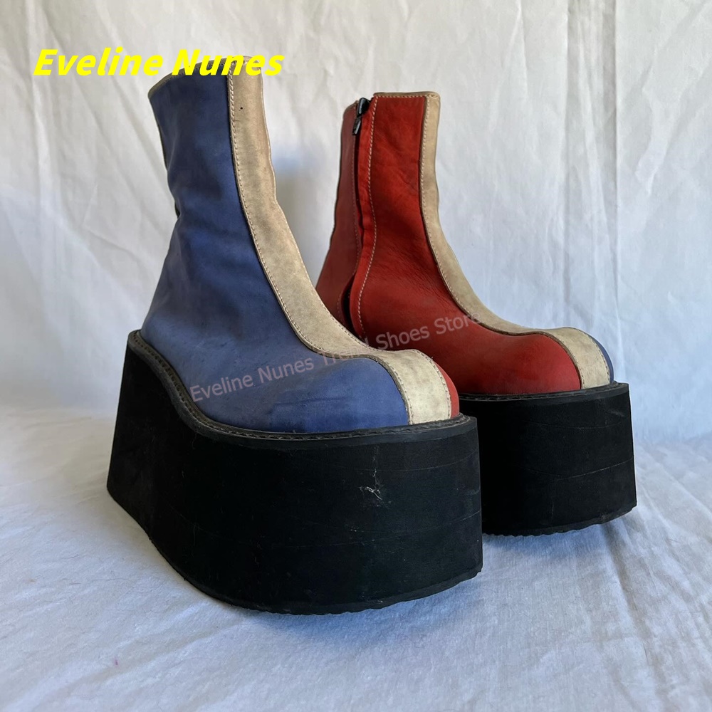 Women'S Fashion Trends Spring 2026 - Y2K Kırmızı Mavi Platform Bilek Botları