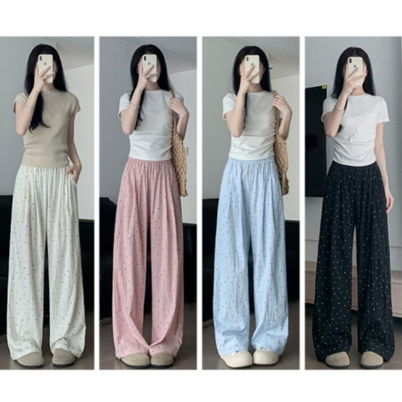 Women'S Fashion Pajamas - Uyku Pantolonu Kadın Pantolon Puantiyeli Düz