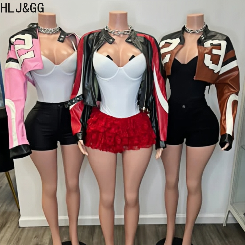 Women'S Fashion Leather Jacket - HLJ&GG Moda Y2K Deri Ceket 3