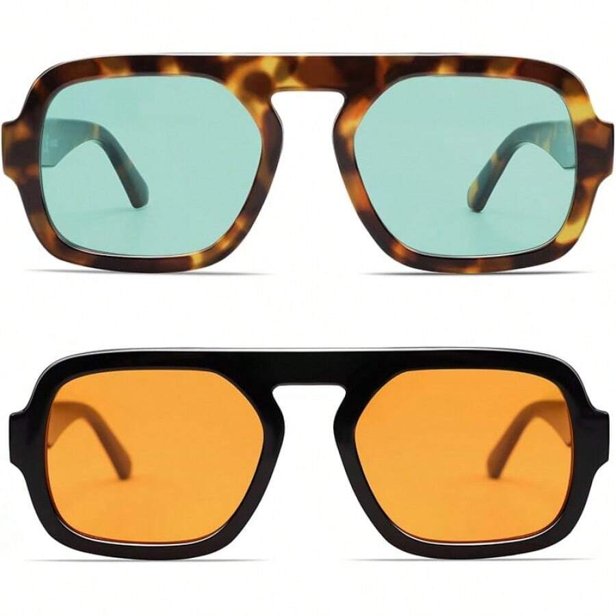 Women'S Fashion Of The 70S - VANLINKER Büyük Boy Retro Kare Pilot