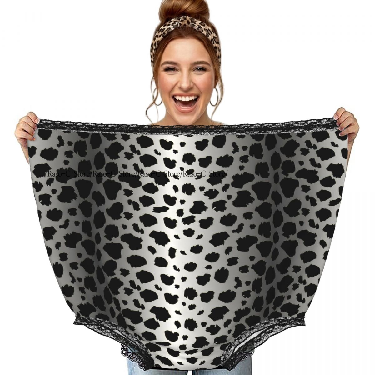 Women'S Fashion Underwear - Komik Gag Büyükanne İç Çamaşırı Leopar