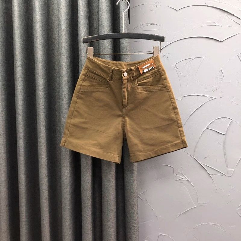Women'S Fashion Labels - Yüksek belli etiketli denim şort kadın