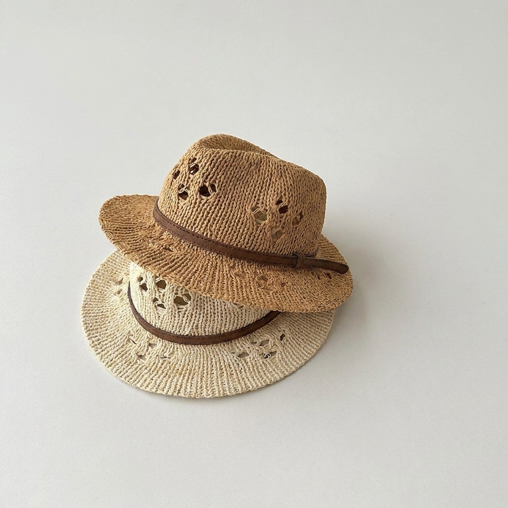 Straw Hat Summer - MILANCEL Yaz Çocuklar Hasır Şapka 48-51