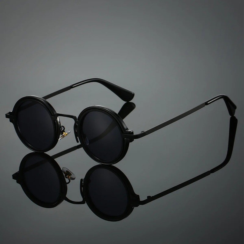 Women'S Fashion Eyeglass Frames - Yeni Retro Metal Yuvarlak Çerçeve Güneş