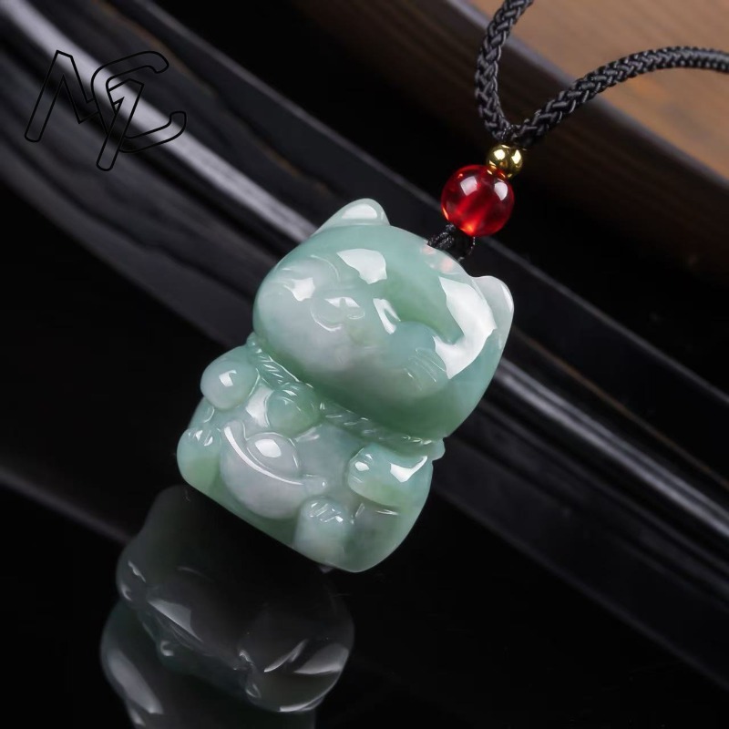 Doğal Zümrüt Yeşim Şanslı Kedi - Women Fashion Necklace incelemesi ve fiyatı
