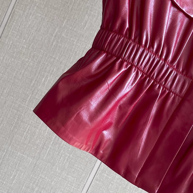 Kadın İnce Bel Kırmızı Hakiki  - Women'S Fashion Leather Jacket incelemesi ve fiyatı