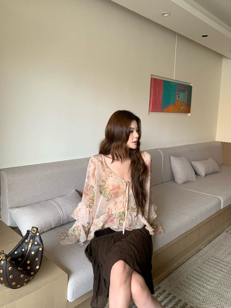 2026 Bohem Paisley Baskılı Şif - Wrap Blouse Chiffon incelemesi ve fiyatı