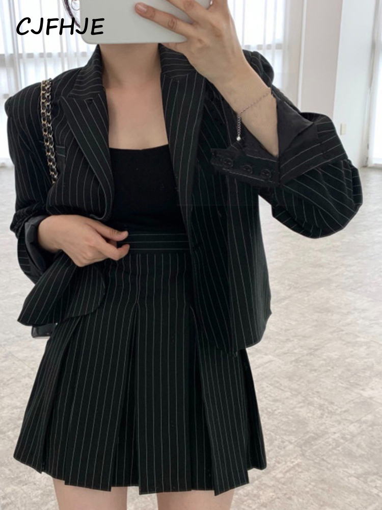CJFHJE moda şerit Blazer kadın - Women'S Fashion Leather Jacket incelemesi ve fiyatı