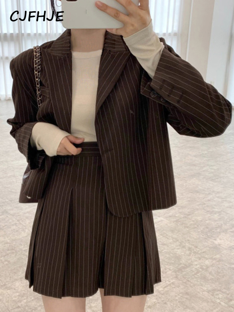 CJFHJE moda şerit Blazer kadın - Women'S Fashion Leather Jacket incelemesi ve fiyatı
