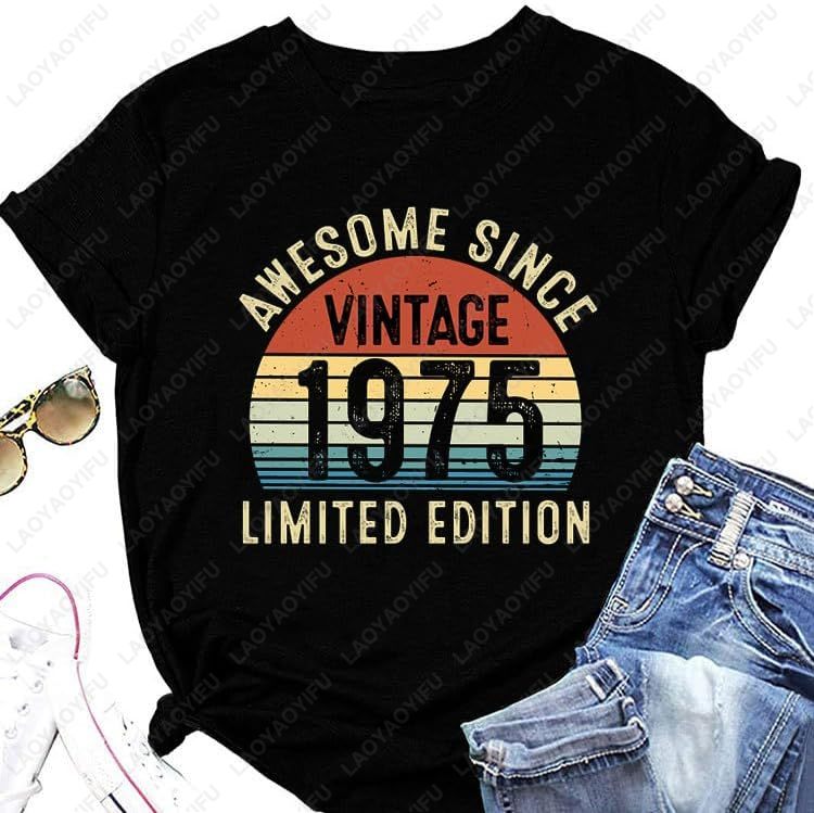 Vintage 1975 T-Shirt Kadınlar  - Women'S Fashion Of The 70S incelemesi ve fiyatı