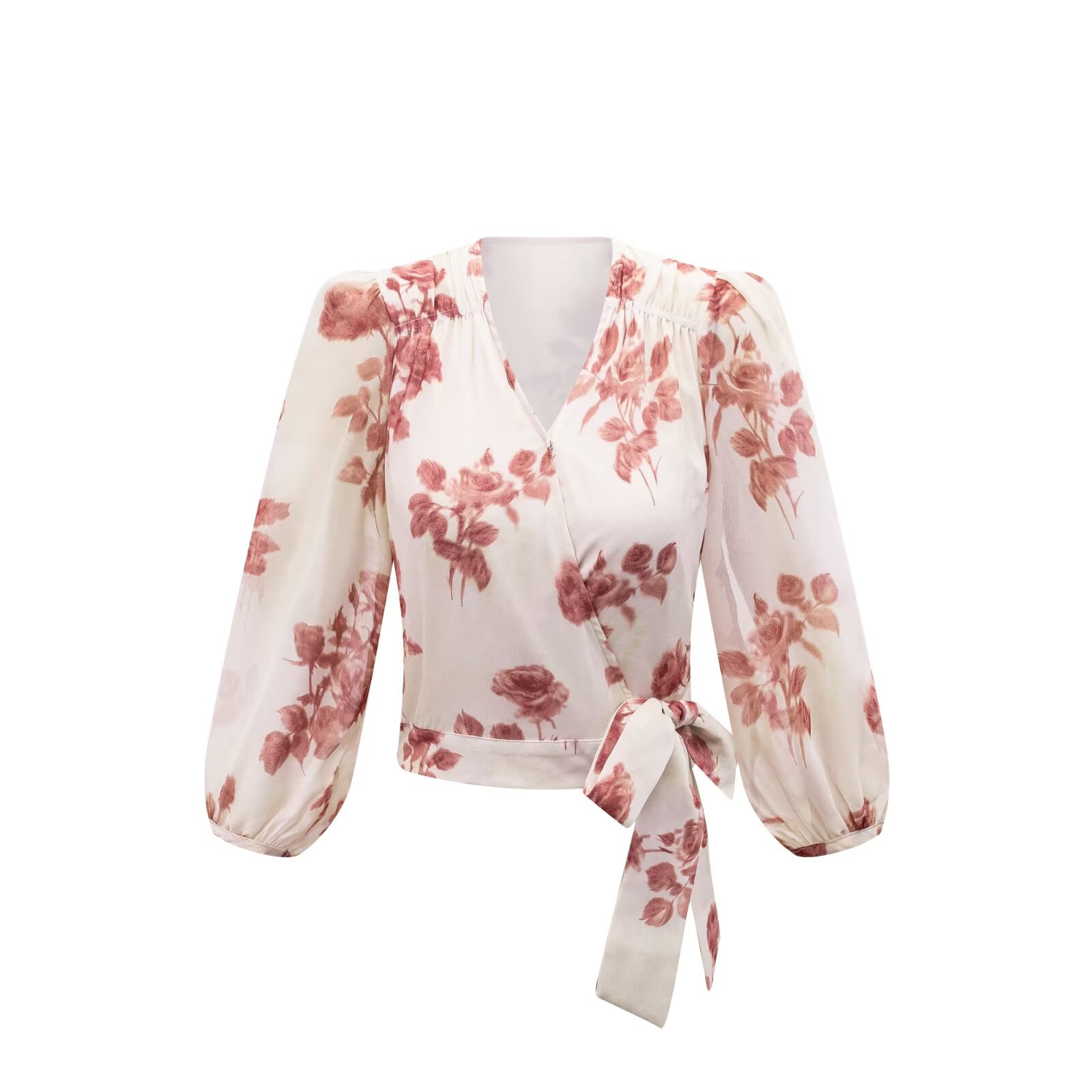 Kadın V Yaka Wrap Bandaj Bluzl - Wrap Blouse Chiffon incelemesi ve fiyatı
