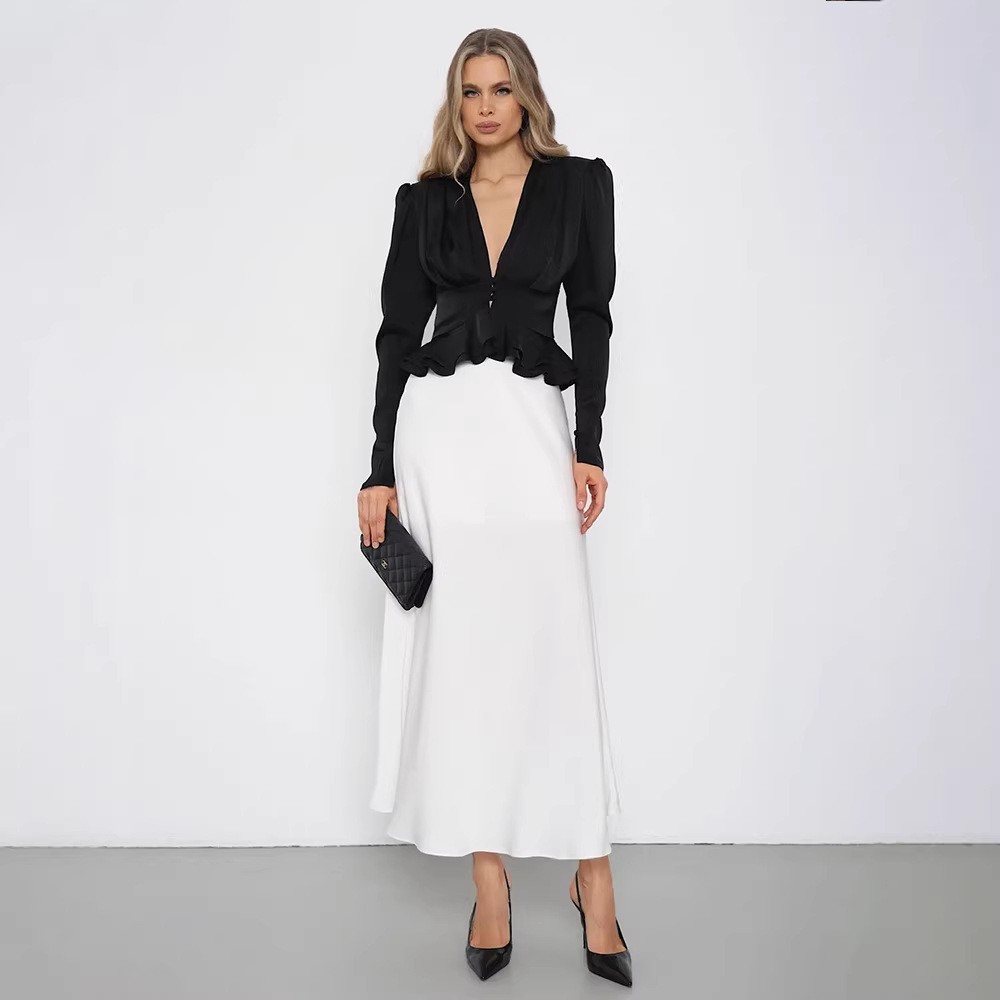 Kadın Bluz V Yaka Uzun Kollu D - Wrap Blouse Chiffon incelemesi ve fiyatı