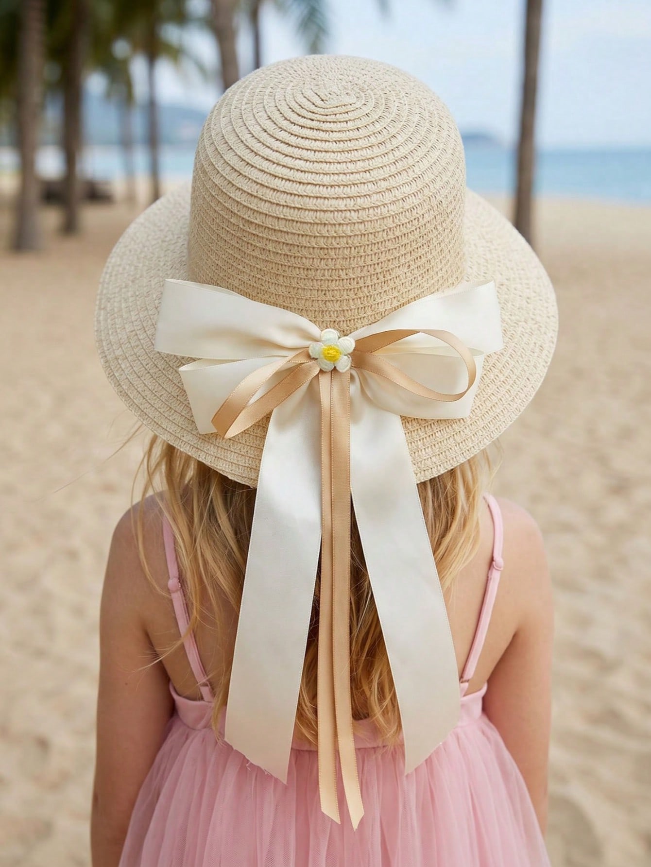 1 adet 3-8Y kızlar kahve yay h - Straw Hat Summer incelemesi ve fiyatı